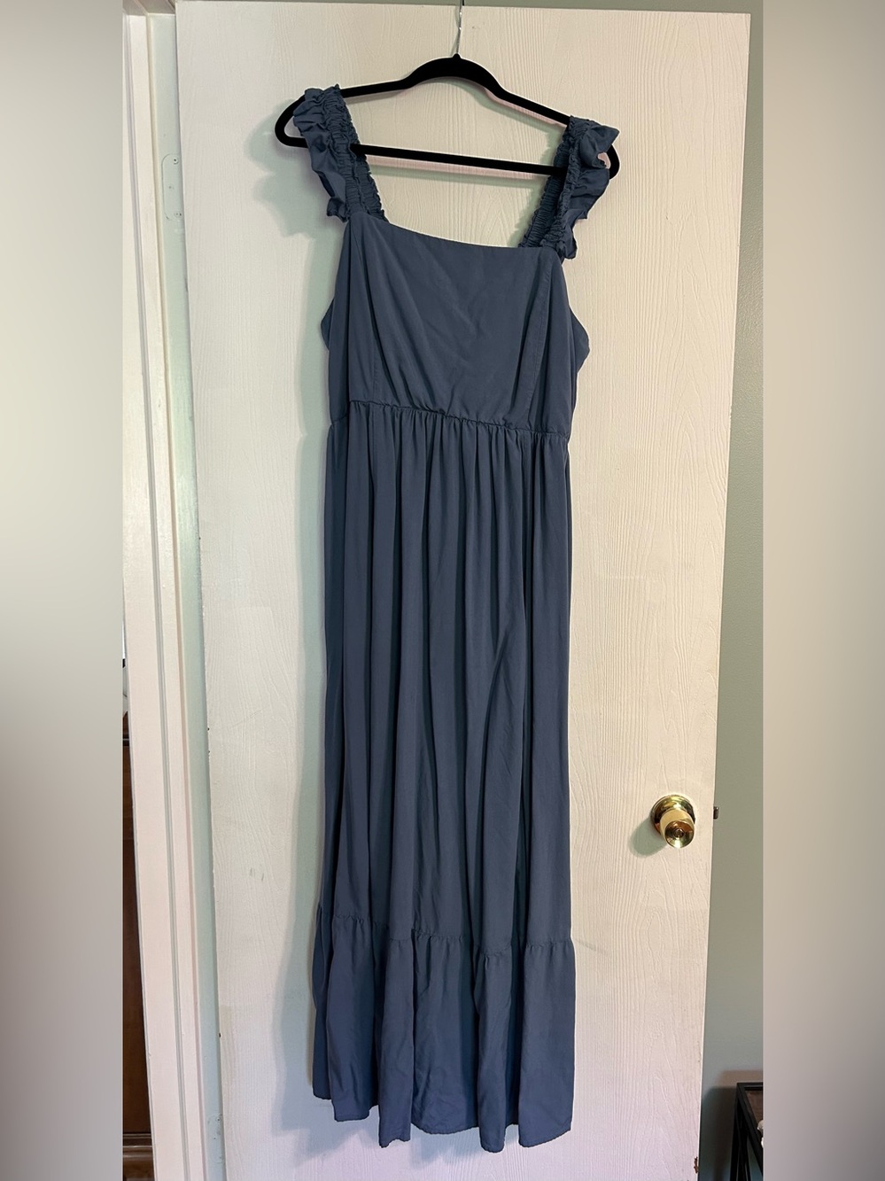 torrid Dusty Blue Smocked Neck Maxi Dress